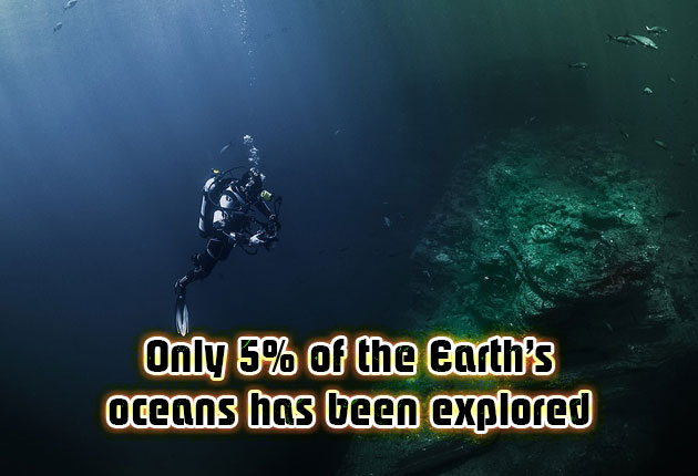 Only 5% of the Earth’s oceans has been explored.
