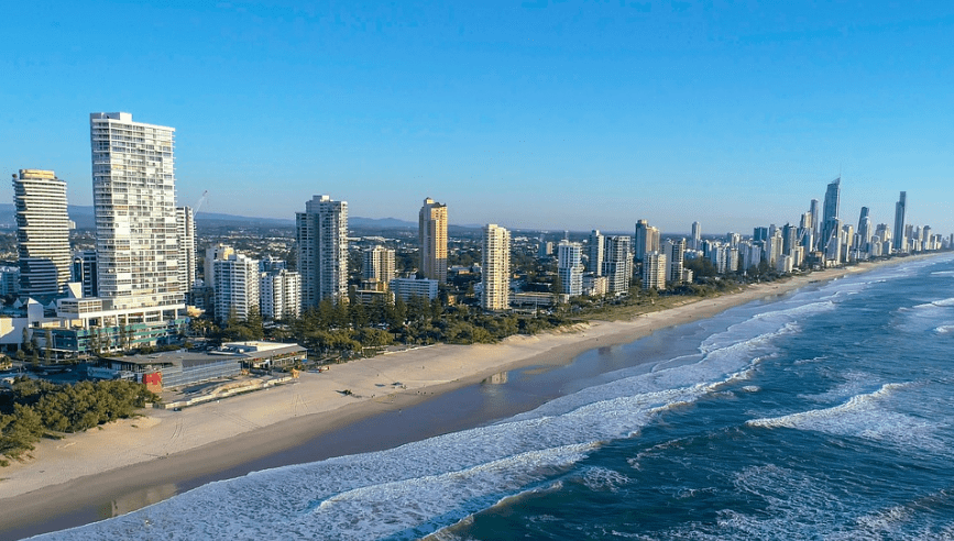 aerial view of the Gold Coast