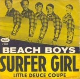 cover of The Beach Boys single "Surfer Girl"