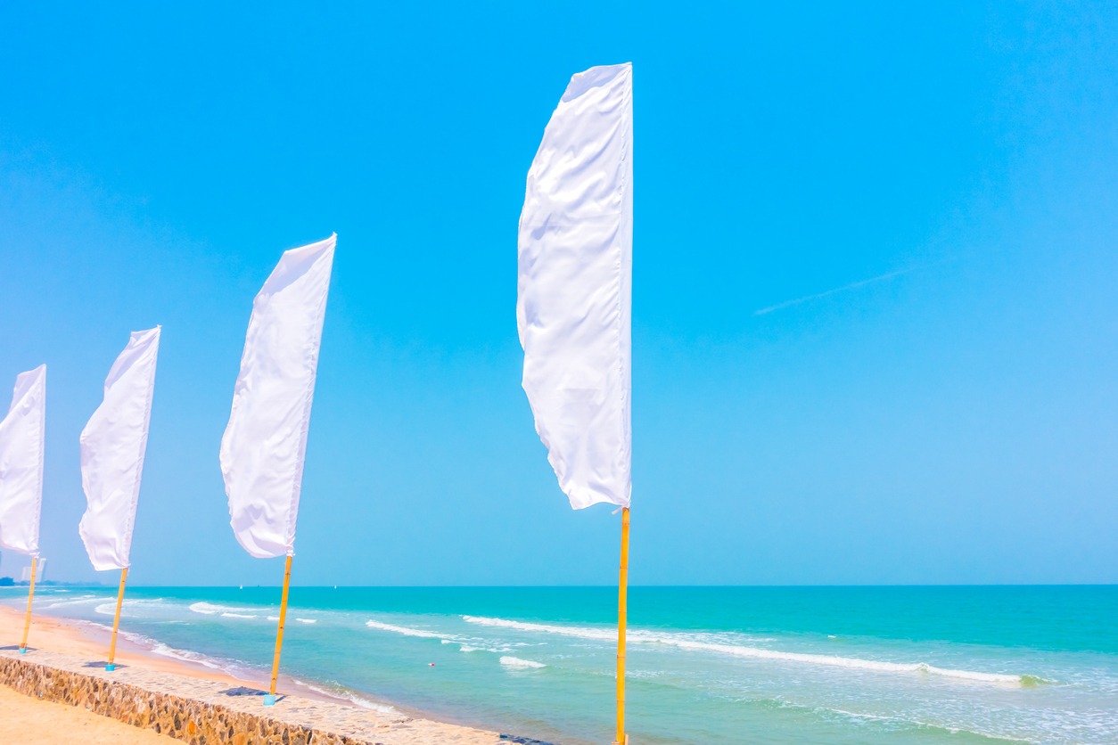 White beach flag
